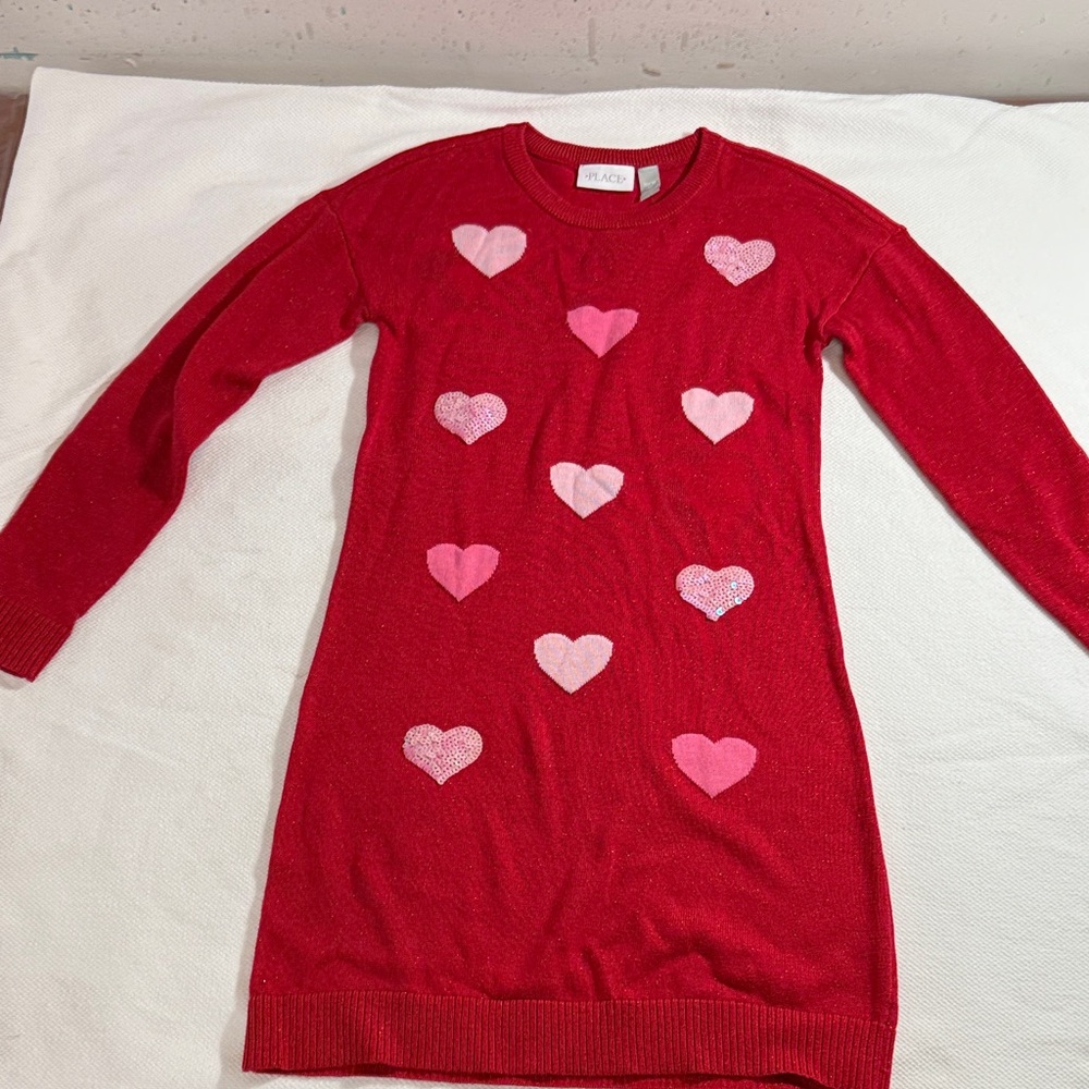 NWT Red Heart Patterned Kids Casual Dress